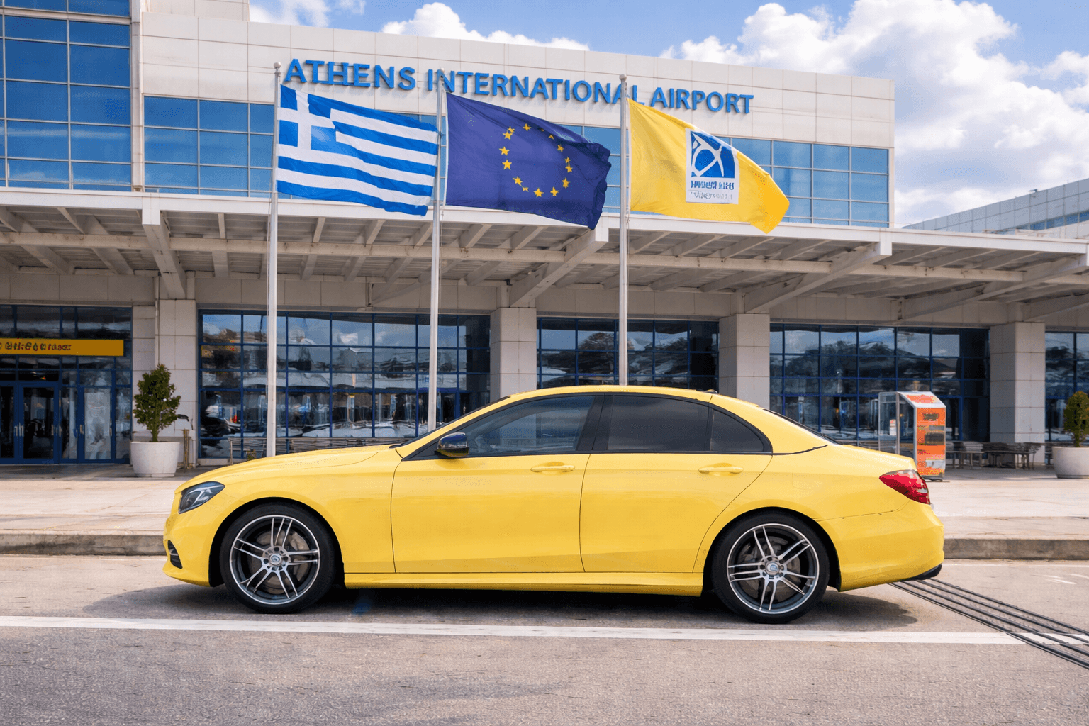 Mercedes taxi at Athens International Airport